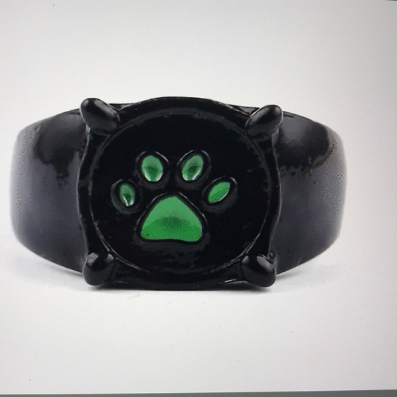 Jewelry - Black Cat or Dog Green Claw Foot. NWT